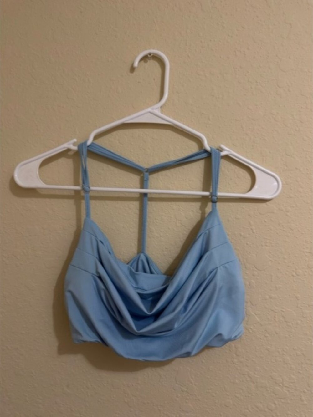 SHEIN Sky Blue Draped Cowl Neck Crop Cami & Skirt